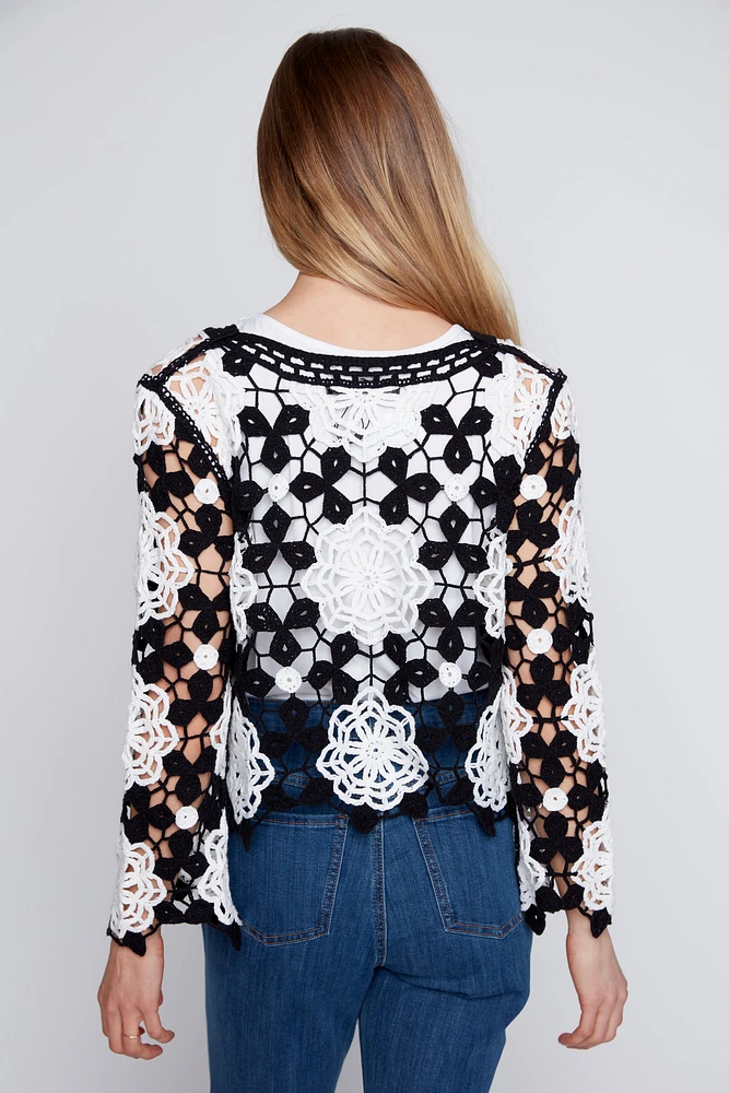 Floral crochet top