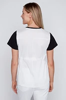 Pointelle flower cotton t-shirt