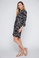 Coastal print shirt dress