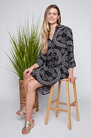 Coastal print shirt dress