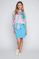 Printed drop shoulder top