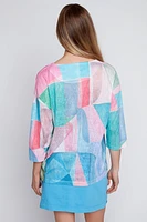 Printed drop shoulder top