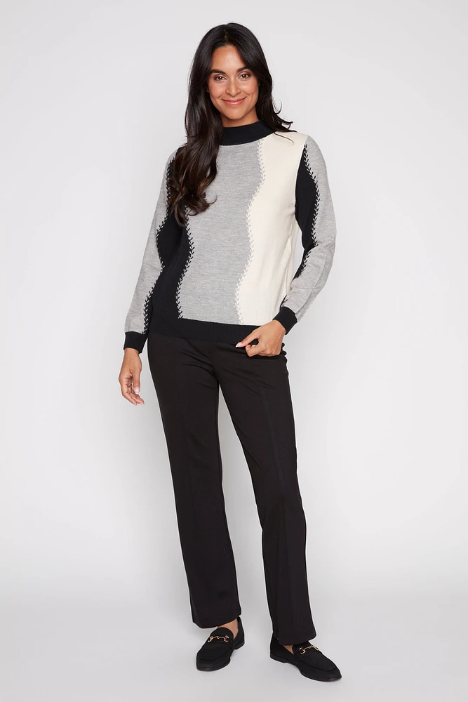 Contrast detail sweater