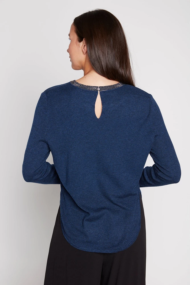 La pull tunique à bordure lurex