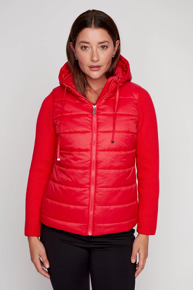 Modal blend quilt jacket with hood