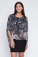 Animal print silk caftan