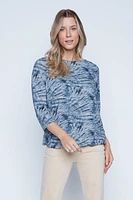 Le t-shirt imprimé col bateau