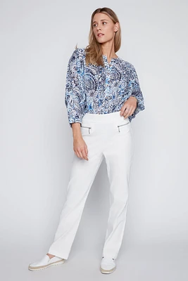 Slim leg linen look pant