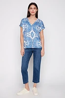 V-neck printed top