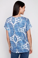 V-neck printed top
