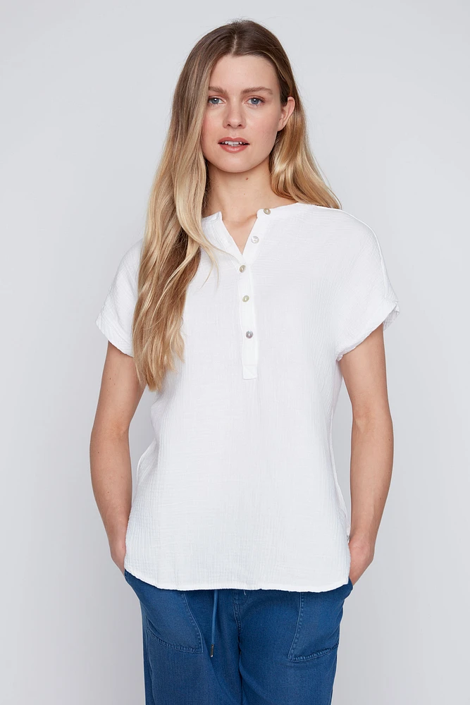 Cotton gauze blouse
