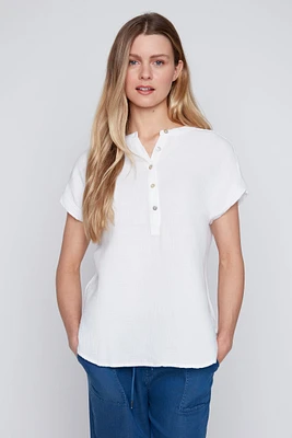 Cotton gauze blouse