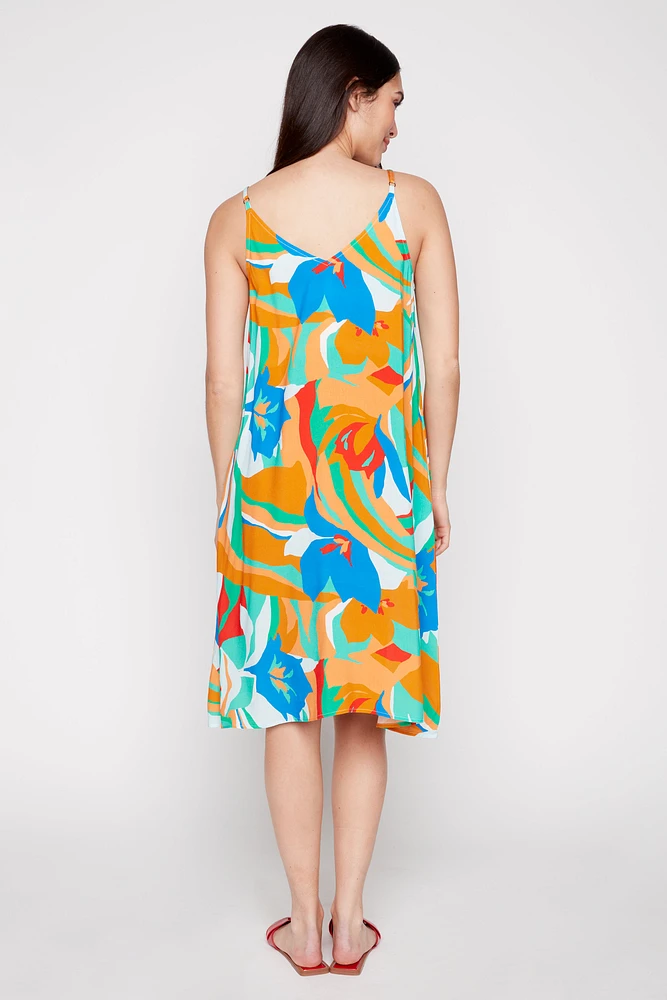 Printed dress with pockets