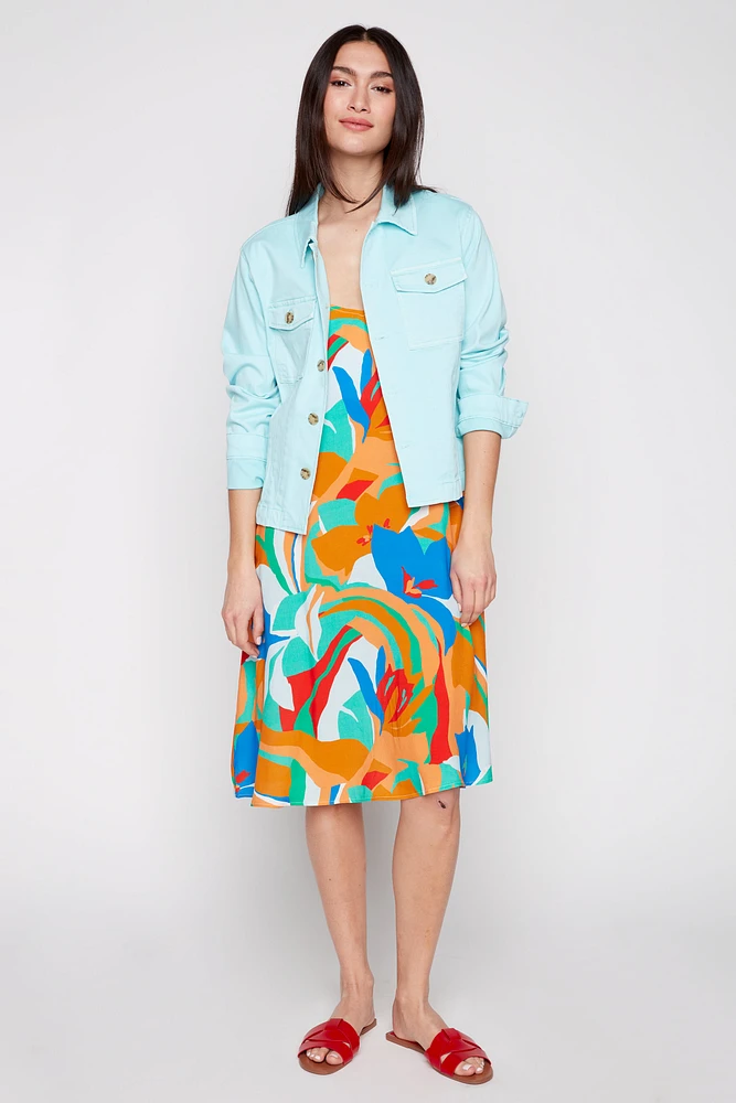 Printed dress with pockets