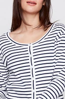 Stripe rib cardigan