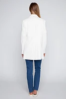 Long pleather zipper trim blazer