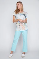 Abstract hearts burnout-t shirt