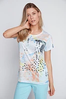 Abstract hearts burnout-t shirt