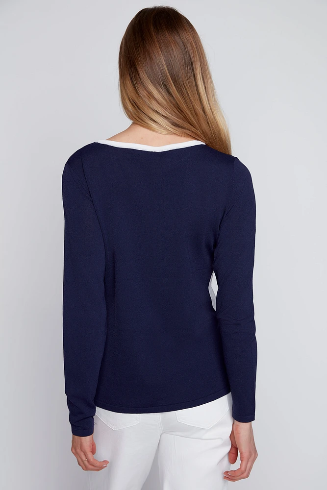 Horizontal stripe sweater