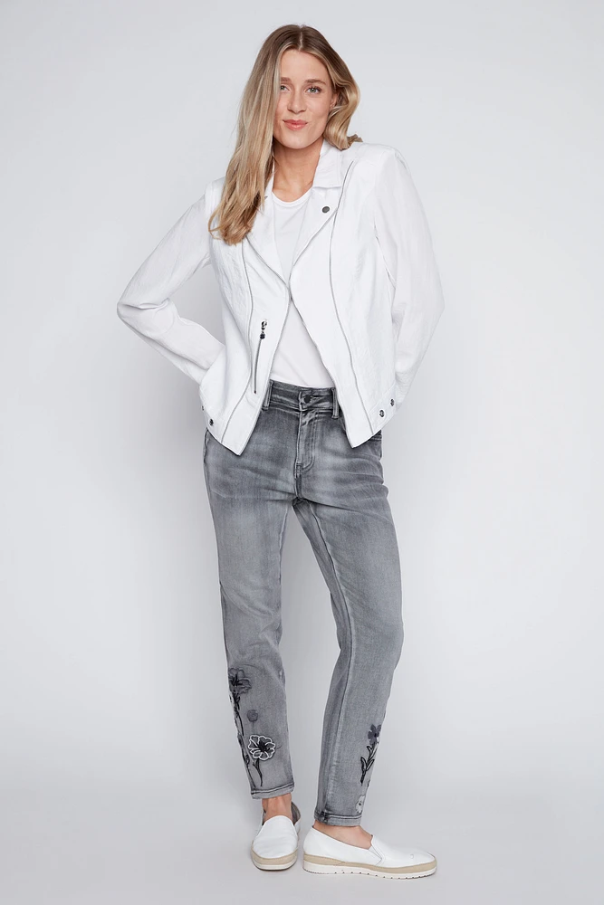 Zipper detail blazer