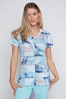 Abstract squares burnout t-shirt