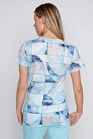 Abstract squares burnout t-shirt