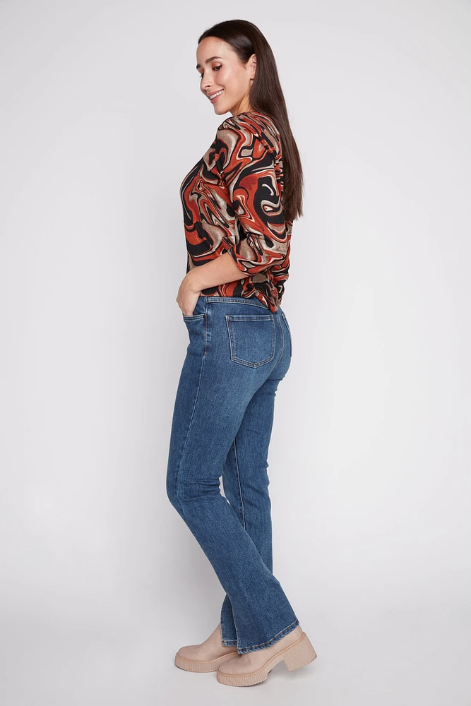 Suzanne straight leg off center jean