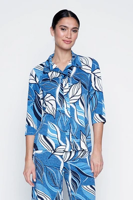 La blouse à imprimé feuilles