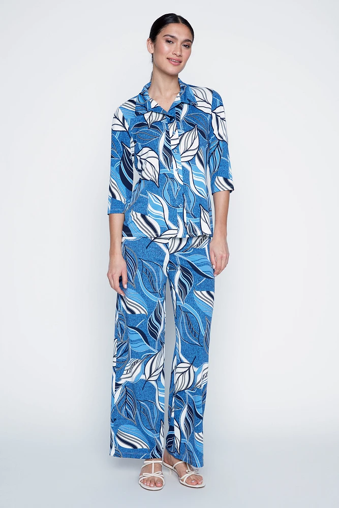 La blouse à imprimé feuilles