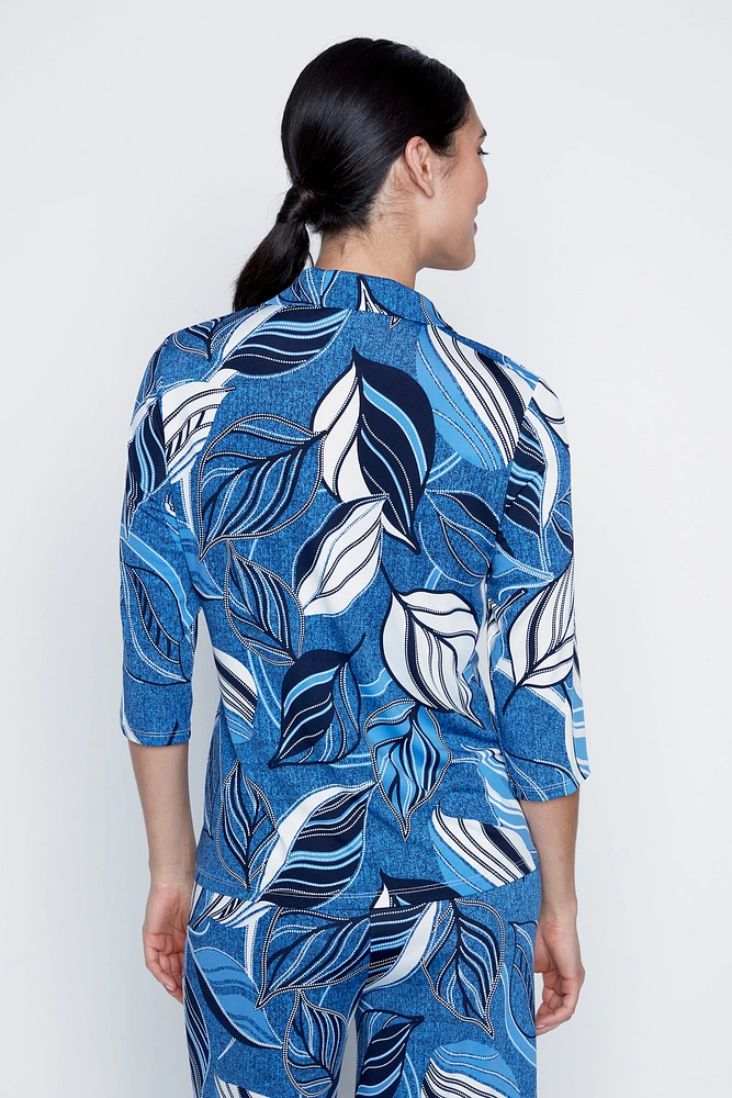 La blouse à imprimé feuilles