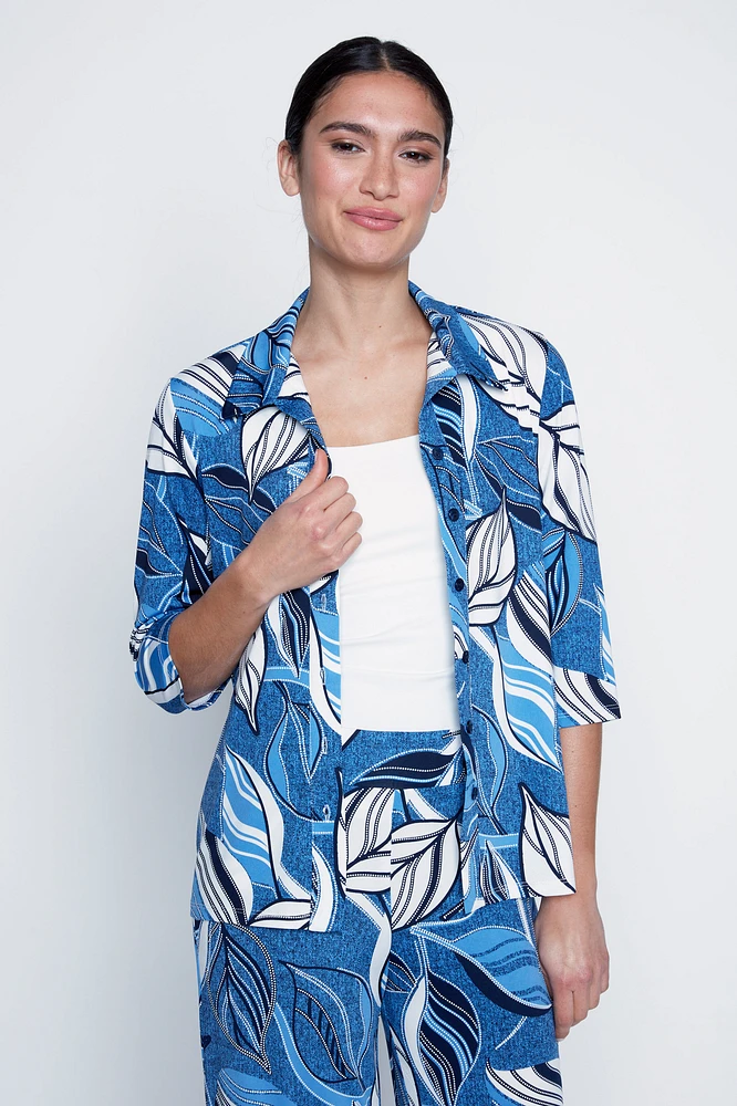 La blouse à imprimé feuilles