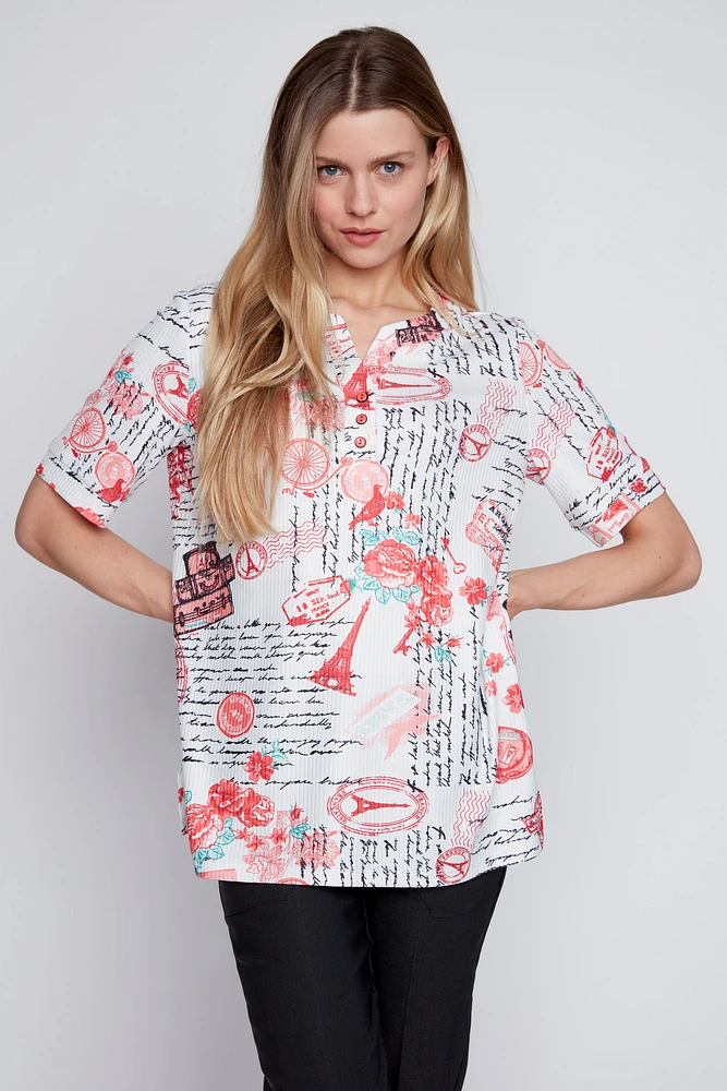Henley newspaper print top