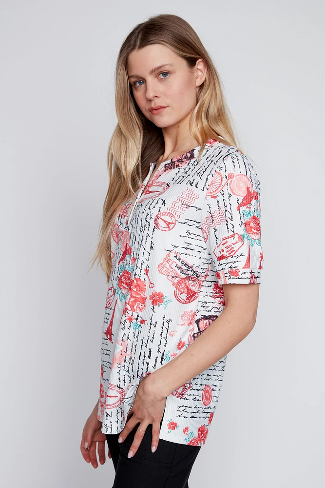 Henley newspaper print top