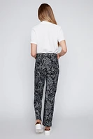 Straight leg tropical print pant