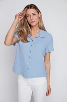 Short sleeve solid blouse