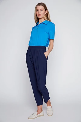 Straight leg nylon capri