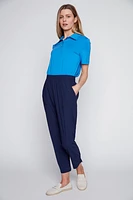 Straight leg nylon capri
