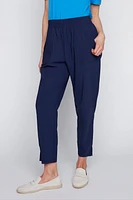 Straight leg nylon capri