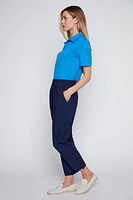 Straight leg nylon capri