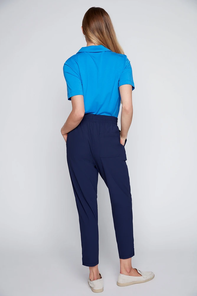 Straight leg nylon capri