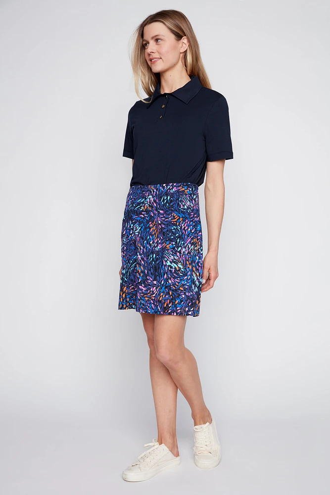 Printed nylon skort