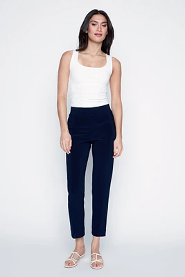 Straight leg back slit pant