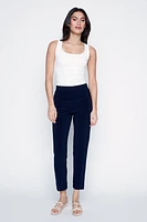 Straight leg back slit pant