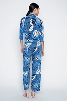 Le pantalon palazzo à imprimé feuilles