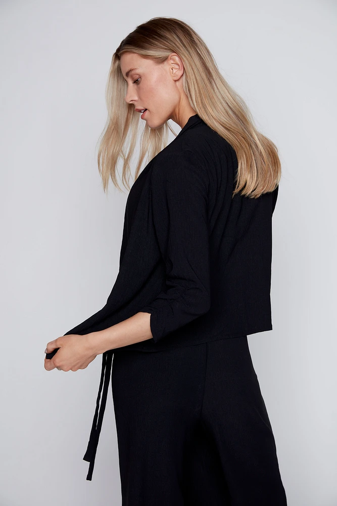Solid air flow cardigan