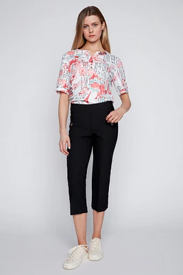 Straight leg bengaline capri