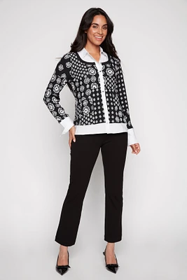 La blouse en popeline jacquard abstrait