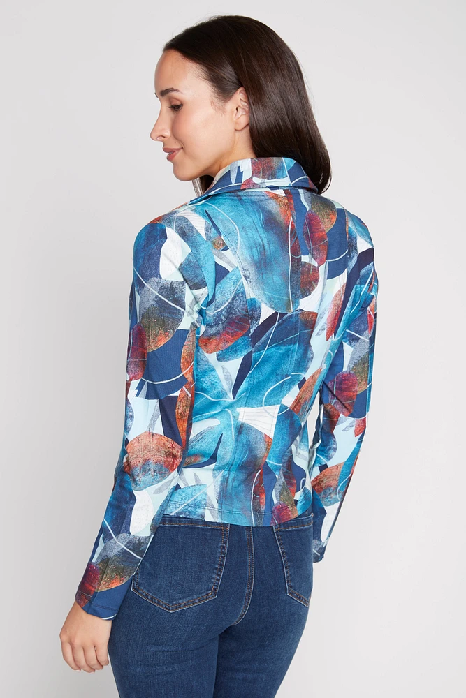 Leaf print blazer