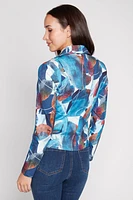 Leaf print blazer