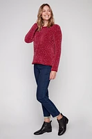 Chenille speckled sweater